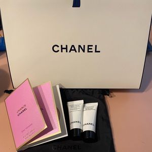 Chanel gift set Hydra Beauty Micro Serum La Mousse cleanser. Travel perfume x2